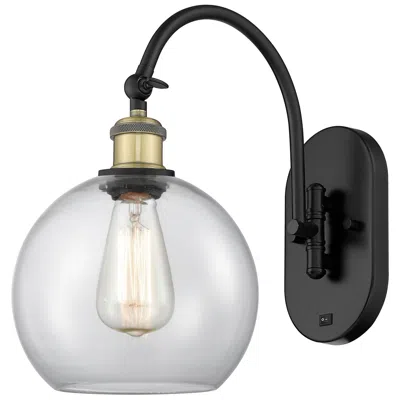 Innovations Lighting Ballston Athens 8" Incandescent Sconce- Black Brass Finish - Clear Sha