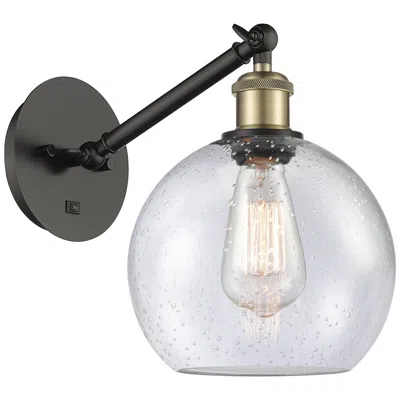 Innovations Lighting Ballston Athens 8" Incandescent Sconce - Black Brass Finish - Seedy Sh
