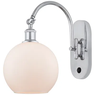 Innovations Lighting Ballston Athens 8" Incandescent Sconce- Chrome Finish - Matte White Sh