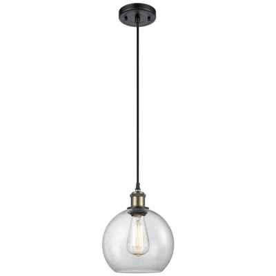 Innovations Lighting Ballston Athens 8" Led Mini Pendant - Black Antique Brass - Clear Shad