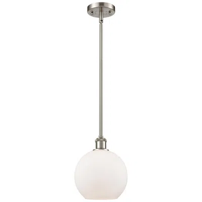 Innovations Lighting Ballston Athens 8" Led Mini Pendant - Brushed Satin Nickel - Matte Whi