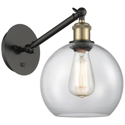Innovations Lighting Ballston Athens 8" Led Sconce - Black Brass Finish - Clear Shade