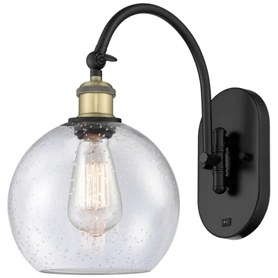 Innovations Lighting Ballston Athens 8" Led Sconce - Black Brass Finish - Seedy Shade