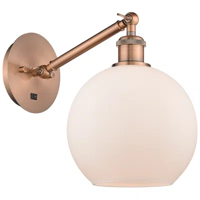 Innovations Lighting Ballston Athens 8" Led Sconce - Copper Finish - Matte White Shade