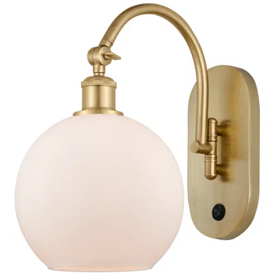 Innovations Lighting Ballston Athens 8" Led Sconce - Gold Finish - Matte White Shade