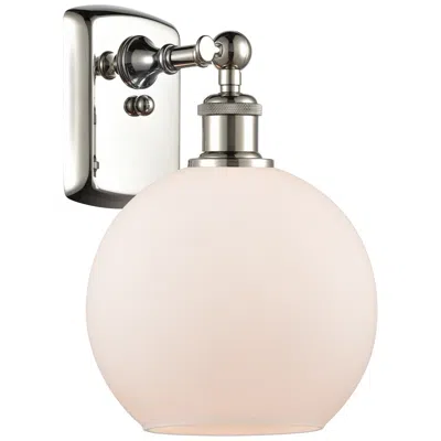 Innovations Lighting Ballston Athens 8" Led Sconce - Nickel Finish - Matte White Shade