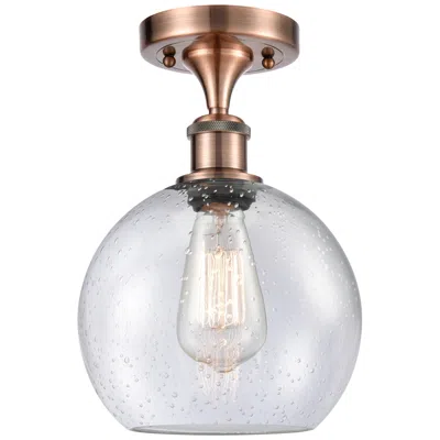 Innovations Lighting Ballston Athens  8" Led Semi-flush Mount - Antique Copper - Seedy Shad