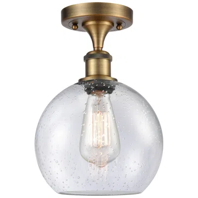 Innovations Lighting Ballston Athens  8" Semi-flush Mount - Brushed Brass - Seedy Shade