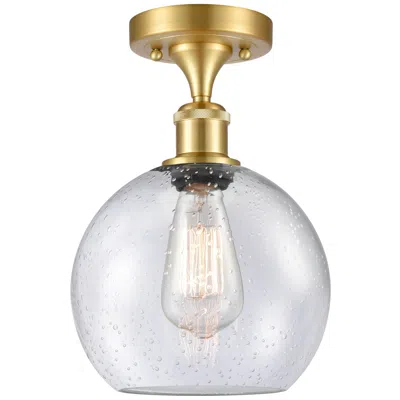 Innovations Lighting Ballston Athens  8" Semi-flush Mount - Satin Gold - Seedy Shade