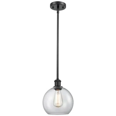 Innovations Lighting Ballston Athens 8" Stem Hung Led Mini Pendant - Matte Black - Clear Sh