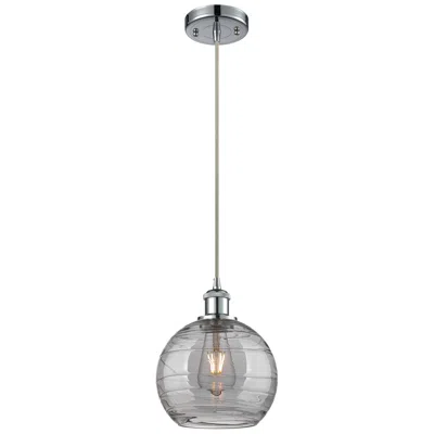 Innovations Lighting Ballston Athens 8"w Chrome Corded Mini Pendant W/ Smoke Swirl Shade