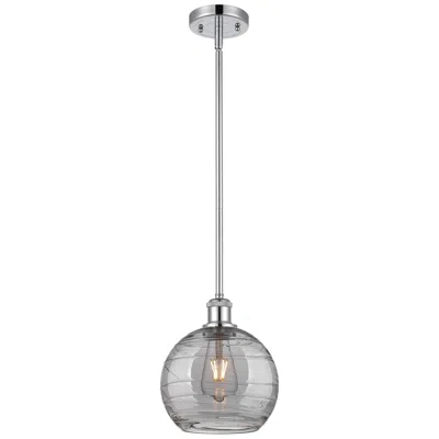 Innovations Lighting Ballston Athens 8"w Chrome Stemmed Mini Pendant W/ Smoke Swirl Shade