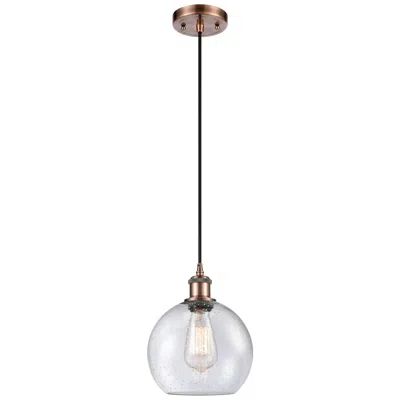 Innovations Lighting Ballston Athens 8"w Cord Hung Copper Mini Pendant W/ Seedy Shade