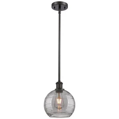 Innovations Lighting Ballston Athens 8"w Oiled Bronze Stemmed Mini Pendant W/ Smoke Swirl S