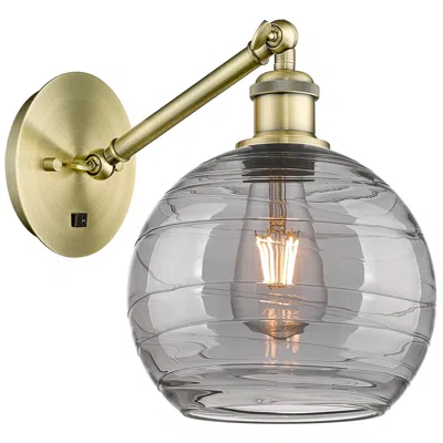 Innovations Lighting Ballston Athens 9.88"h Antique Brass Adjustable Sconce W/ Smoke Swirl