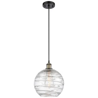 Innovations Lighting Ballston Athens Deco Swirl 10" Led Mini Pendant - Black Brass - Clear