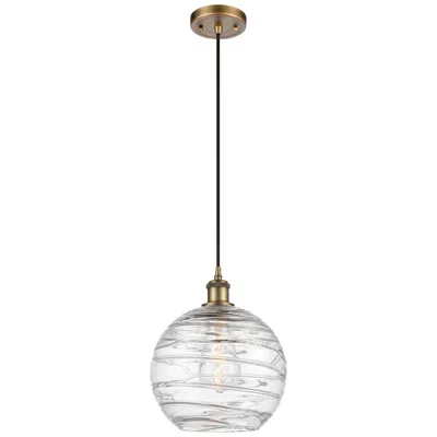 Innovations Lighting Ballston Athens Deco Swirl 10" Led Mini Pendant - Brushed Brass - Clea