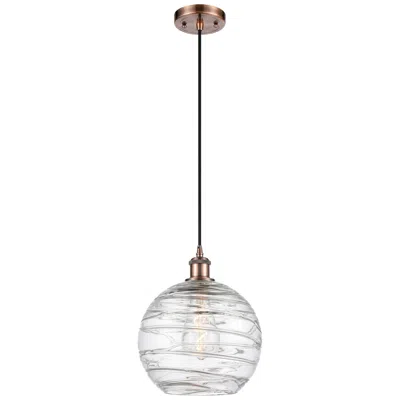 Innovations Lighting Ballston Athens Deco Swirl 10" Led Mini Pendant - Copper - Clear