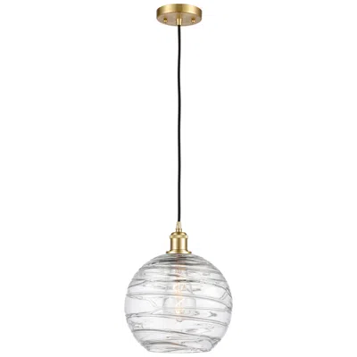Innovations Lighting Ballston Athens Deco Swirl 10" Led Mini Pendant - Satin Gold - Clear