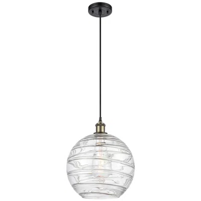 Innovations Lighting Ballston Athens Deco Swirl 12" Led Mini Pendant - Black Brass - Clear