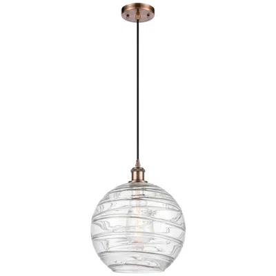 Innovations Lighting Ballston Athens Deco Swirl 12" Led Mini Pendant - Copper - Clear