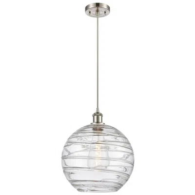 Innovations Lighting Ballston Athens Deco Swirl 12" Led Mini Pendant - Satin Nickel - Clear