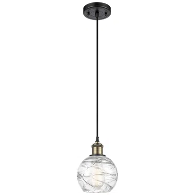 Innovations Lighting Ballston Athens Deco Swirl 6" Led Mini Pendant - Black Brass - Clear