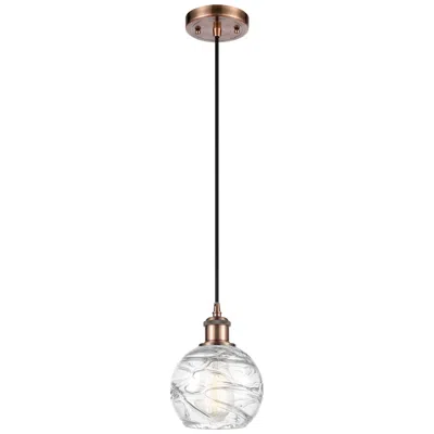 Innovations Lighting Ballston Athens Deco Swirl 6" Led Mini Pendant - Copper - Clear