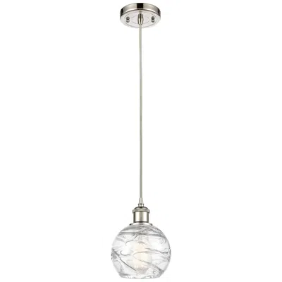 Innovations Lighting Ballston Athens Deco Swirl 6" Led Mini Pendant - Polished Nickel - Cle