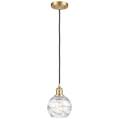 Innovations Lighting Ballston Athens Deco Swirl 6" Led Mini Pendant - Satin Gold - Clear