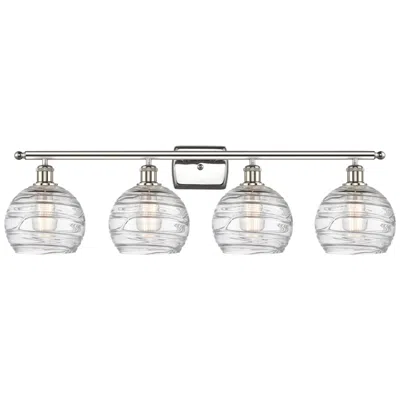 Innovations Lighting Ballston Athens Deco Swirl 8" 4 Light 36" Led Bath Light - Nickel