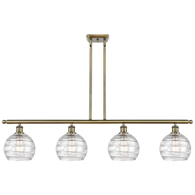 Innovations Lighting Ballston Athens Deco Swirl 8" 4 Light 48" Led Island Light - Bras In Gold