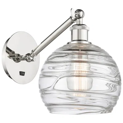Innovations Lighting Ballston Athens Deco Swirl 8" Incandescent Sconce - Nickel - Swirl Sha