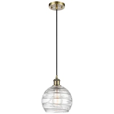 Innovations Lighting Ballston Athens Deco Swirl 8" Led Mini Pendant - Brass - Clear