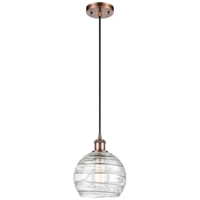 Innovations Lighting Ballston Athens Deco Swirl 8" Led Mini Pendant - Copper - Clear