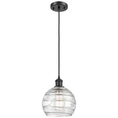 Innovations Lighting Ballston Athens Deco Swirl 8" Led Mini Pendant - Matte Black - Clear