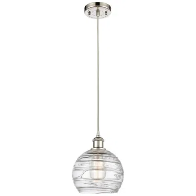 Innovations Lighting Ballston Athens Deco Swirl 8" Led Mini Pendant - Polished Nickel - Cle