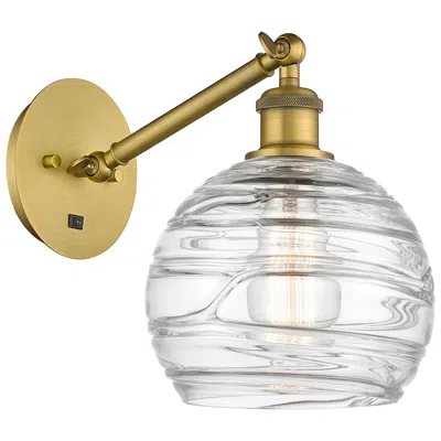 Innovations Lighting Ballston Athens Deco Swirl 8" Led Sconce - Brass Finish - Swirl Shade