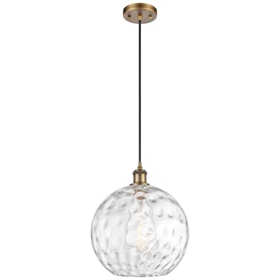 Innovations Lighting Ballston Athens Water Glass 12" Led Mini Pendant - Brushed Brass - Cle