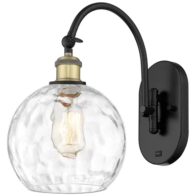 Innovations Lighting Ballston Athens Water Glass 8" Led Sconce - Black Brass - Clear Shade