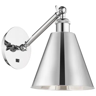 Innovations Lighting Ballston Ballston Cone 8" Led Sconce - Chrome Finish - Chrome Shade In Silver
