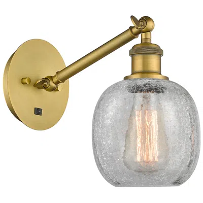 Innovations Lighting Ballston Belfast 6" Incandescent Sconce - Brass Finish - Crackle Shade