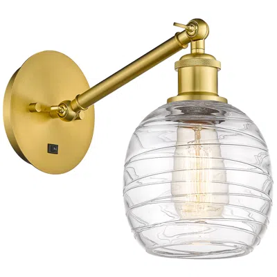 Innovations Lighting Ballston Belfast 6" Incandescent Sconce - Gold Finish - Deco Swirl Sha