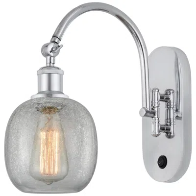 Innovations Lighting Ballston Belfast 6" Led Sconce - Chrome Finish - Clear Crackle Shade