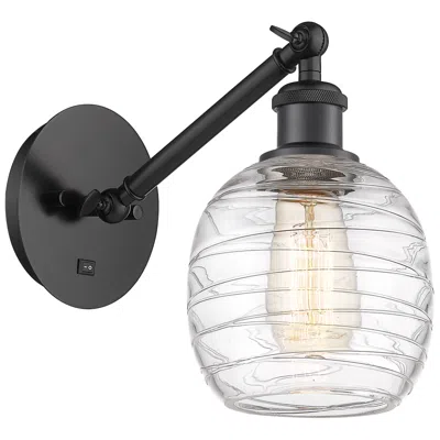 Innovations Lighting Ballston Belfast 6" Led Sconce - Matte Black Finish - Deco Swirl Shade