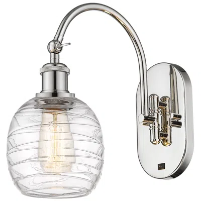 Innovations Lighting Ballston Belfast 6" Led Sconce - Nickel Finish - Deco Swirl Shade