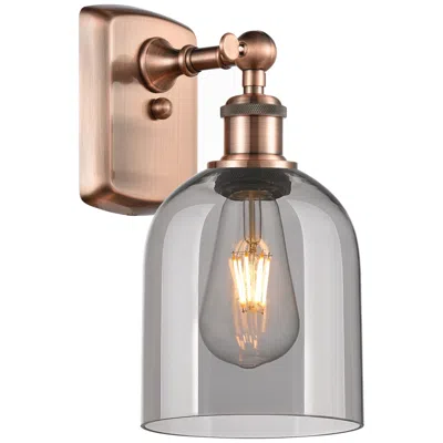 Innovations Lighting Ballston Bella 10.5" High Antique Copper Sconce With Light Smoke Shade