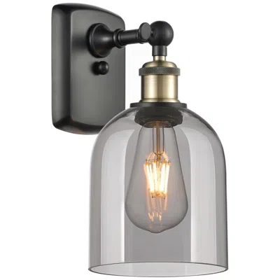 Innovations Lighting Ballston Bella 10.5" High Black Antique Brass Sconce With Light Smoke