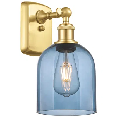 Innovations Lighting Ballston Bella 10.5" High Satin Gold Sconce With Princess Blue Shade