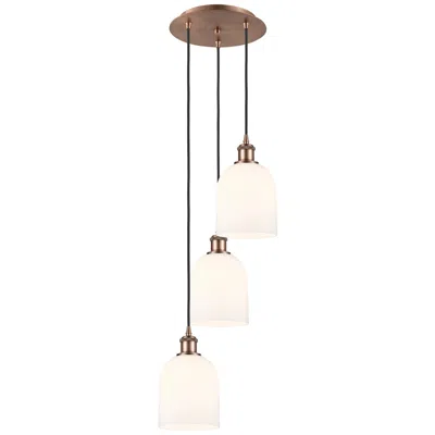 Innovations Lighting Ballston Bella 12"w 3-light Copper Corded Pendant W/ Gloss White Shade